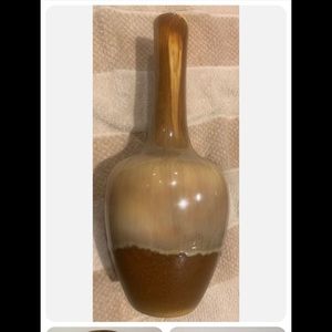 Vintage Mid Century Royal Haeger Vase Goldenrod Brown Drip Glaze. 9 1/2” high.